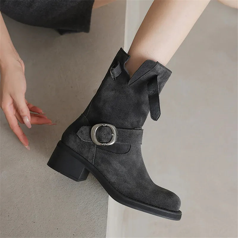 Blackthorn | Suede Buckle Boots