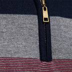 Quest Quarter-Zip Sweater featuring a stylish striped design, made from a soft cotton blend, designed for a relaxed fit perfect for casual outings and layering - 3