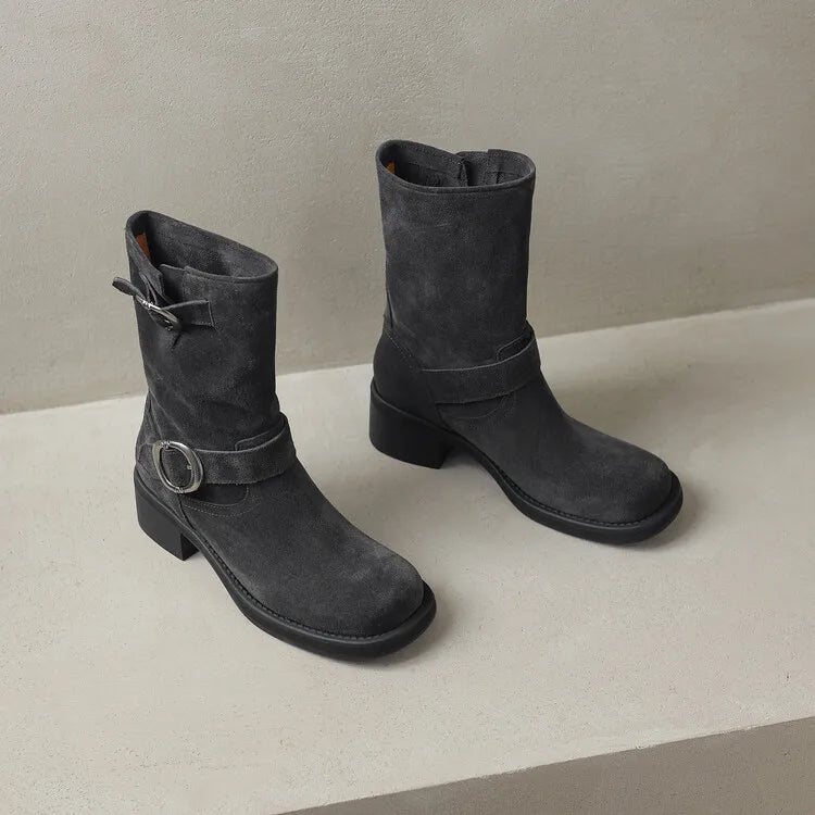 Blackthorn | Suede Buckle Boots