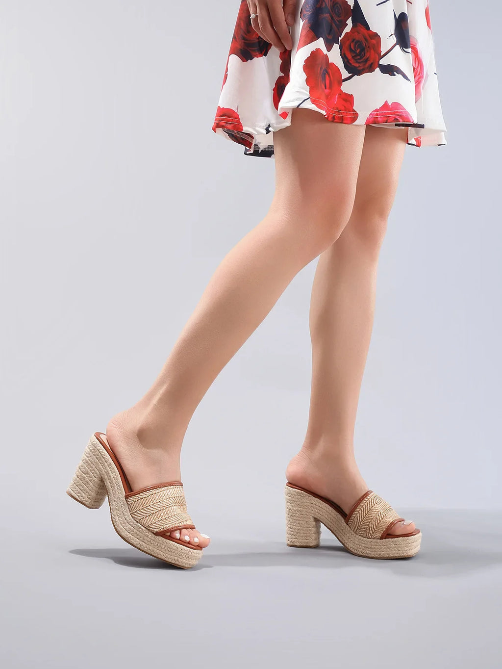 Célie | Natural Woven Heels