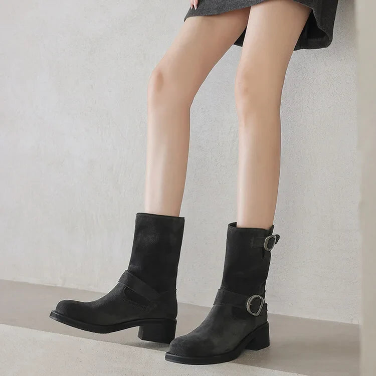 Blackthorn | Suede Buckle Boots
