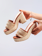 Célie | Natural Woven Heels