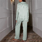 Luxe Satin Pyjama Set | Striped Design | Relaxed Fit