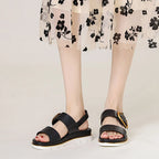 Valine | Gold-Buckle Strap Sandals