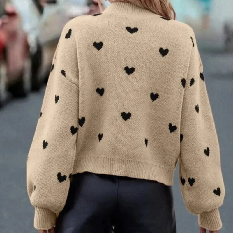 Cozy Yara Knit Sweater featuring a charming heart detail, perfect for stylish warmth in any season. - 4