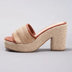 Célie | Natural Woven Heels