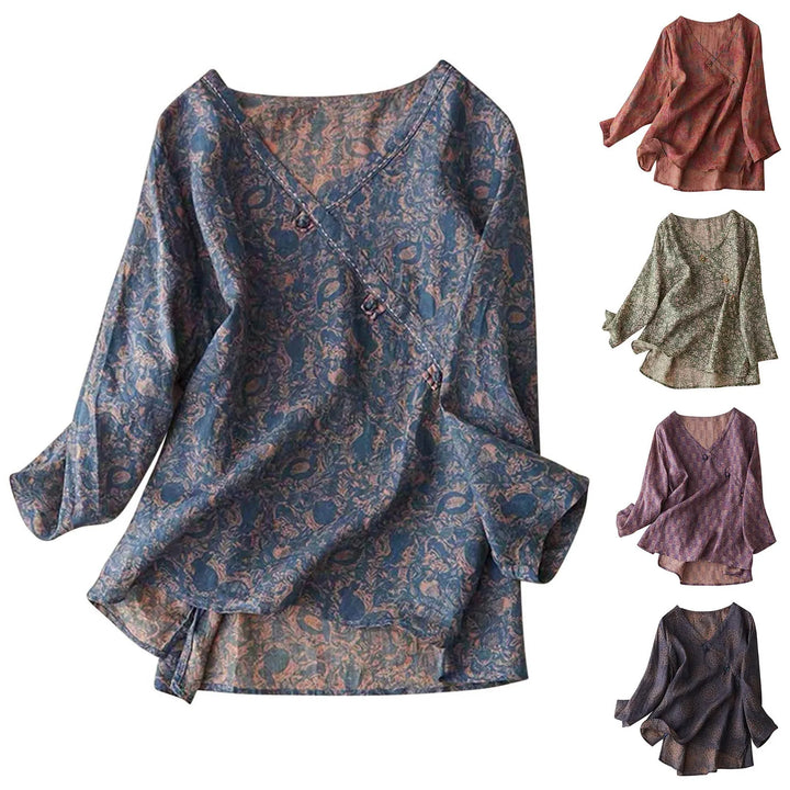 Kairo Crosswrap Blouse | Linen Blend, Asymmetrical Design for Women - 6