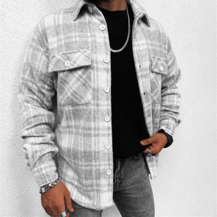 Elysian Winter Shirt featuring a stylish long-sleeve design with a classic check pattern, perfect for cozy seasonal wear. - 2
