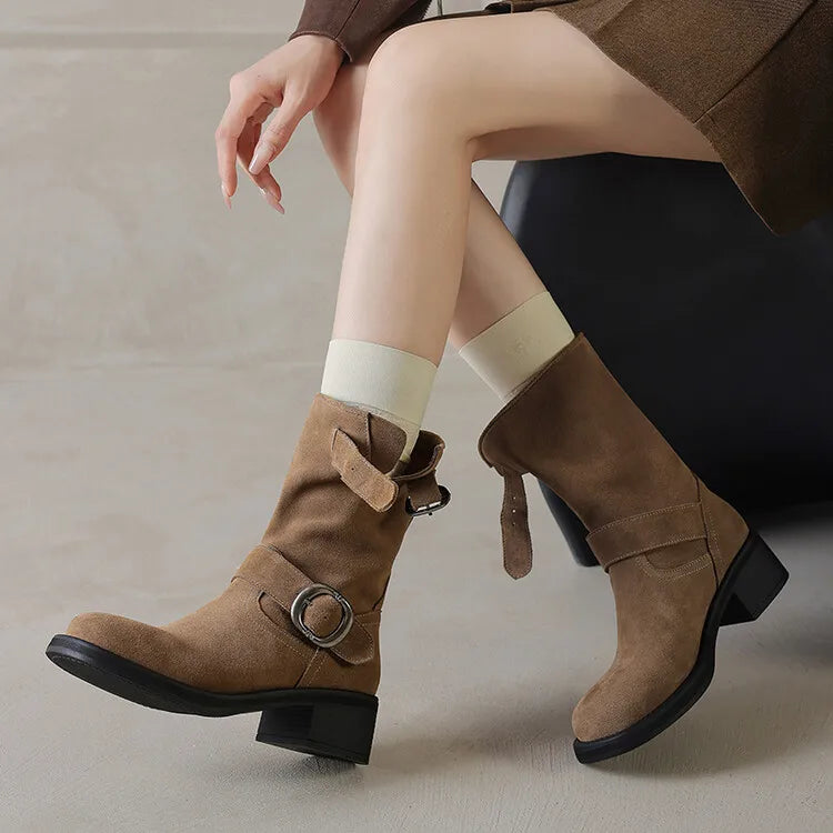 Blackthorn | Suede Buckle Boots