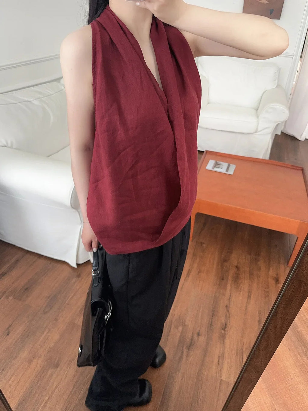 Valienne | Drape Linen Vest