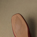 Yena | Leather Square Toe Chunky Heel Mules