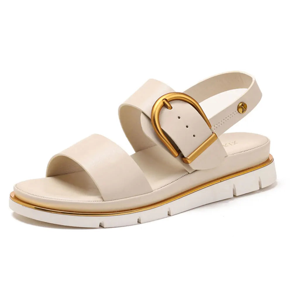Valine | Gold-Buckle Strap Sandals
