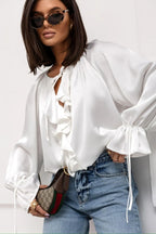Liora | Satin Ruffle Blouse