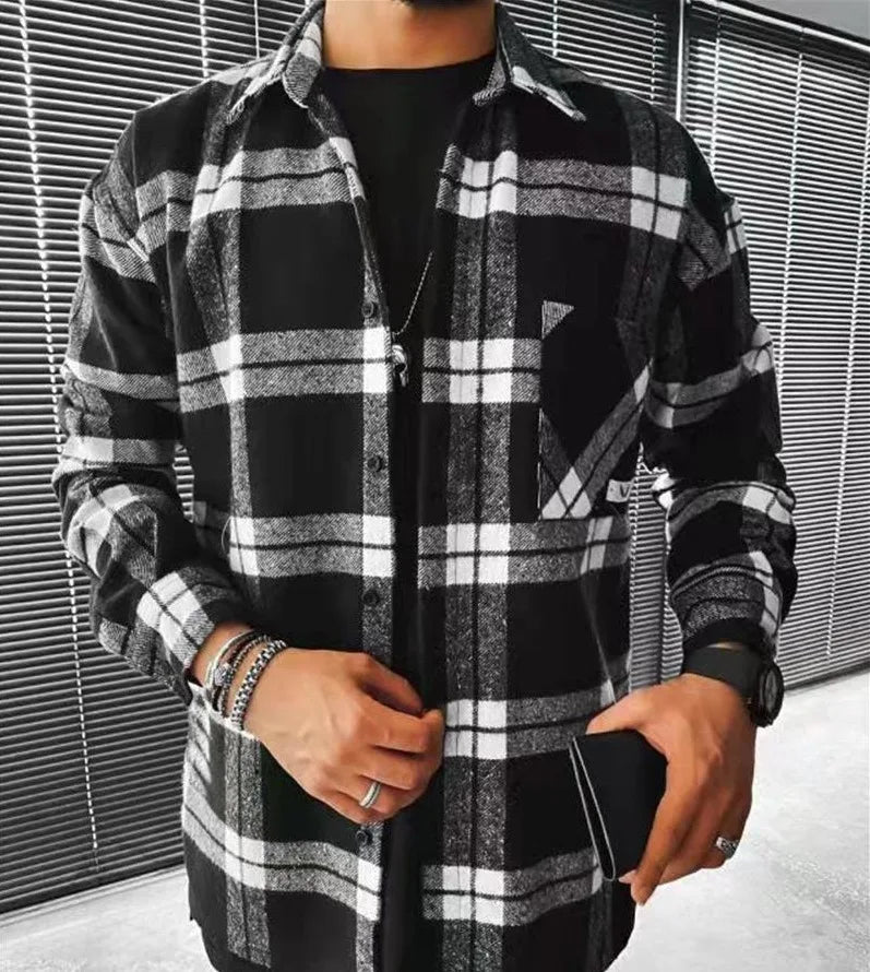 Elysian Winter Shirt featuring a stylish long-sleeve design with a classic check pattern, perfect for cozy seasonal wear. - 3