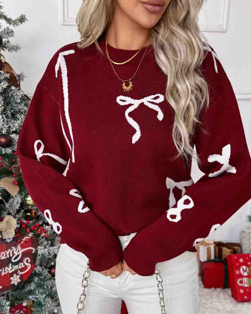 Bow | Jacquard Pullover Sweater
