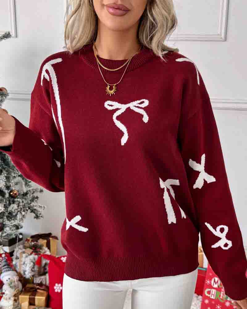 Bow | Jacquard Pullover Sweater