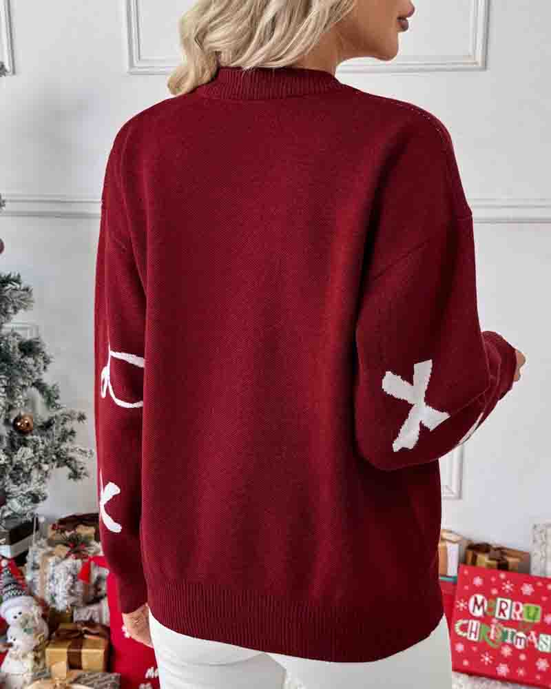 Bow | Jacquard Pullover Sweater