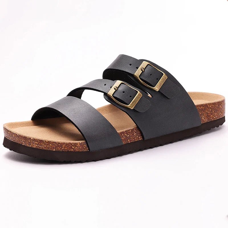 Hex | Nappa Leather Orthopedic Double Buckle Slide