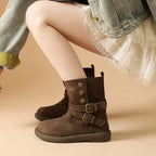 Calderon Suede Buckle Ankle Boots