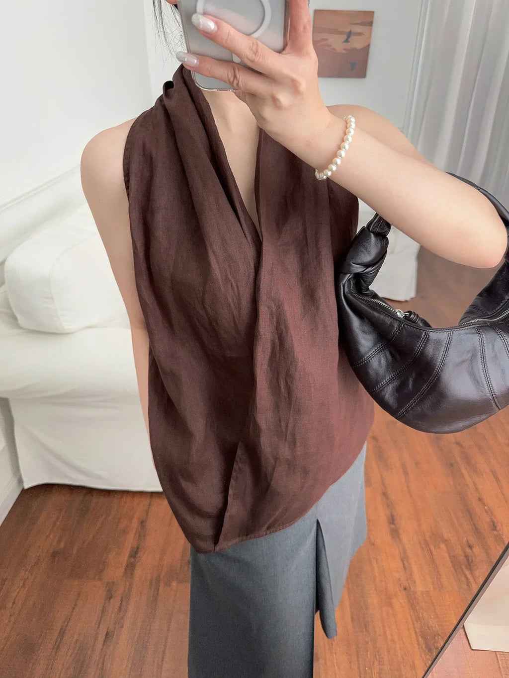 Valienne | Drape Linen Vest