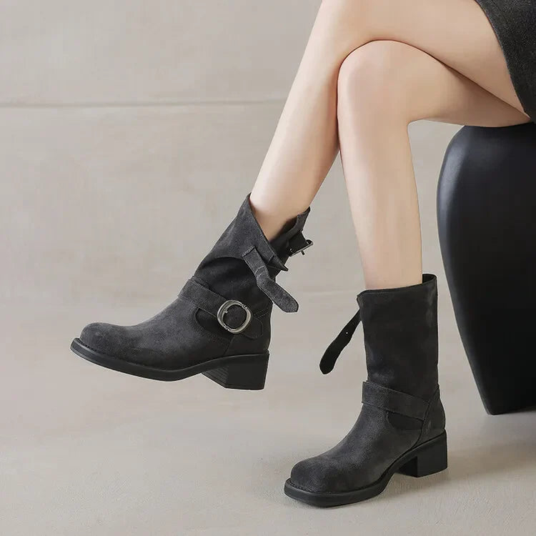 Blackthorn | Suede Buckle Boots