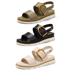 Valine | Gold-Buckle Strap Sandals