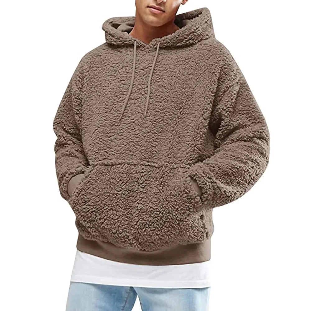 Men's Teddy Fleece Hoodie | Ultra-Soft Pullover | Cold Weather Essential