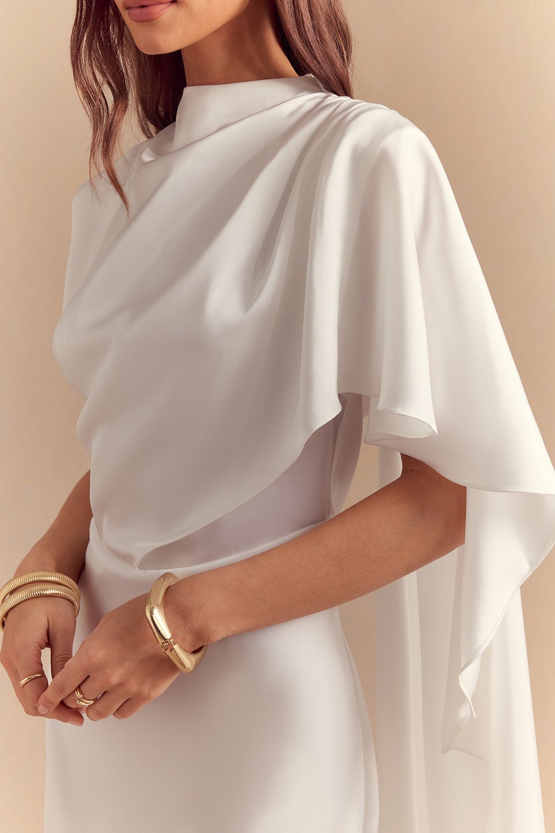 Sari Asymmetrical Mini Dress | Satin, Ruched Design, Zipper Closure 4