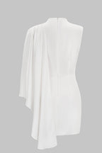 Sari Asymmetrical Mini Dress | Satin, Ruched Design, Zipper Closure 6