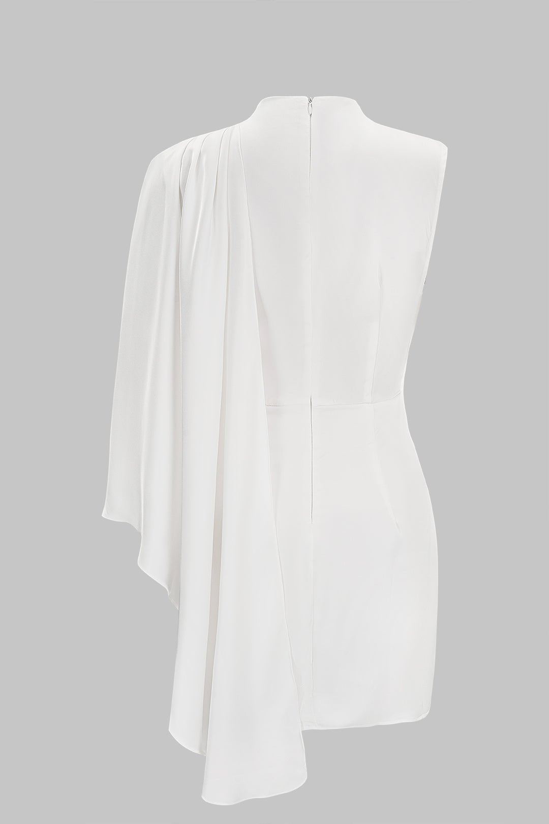 Sari Asymmetrical Mini Dress | Satin, Ruched Design, Zipper Closure 6