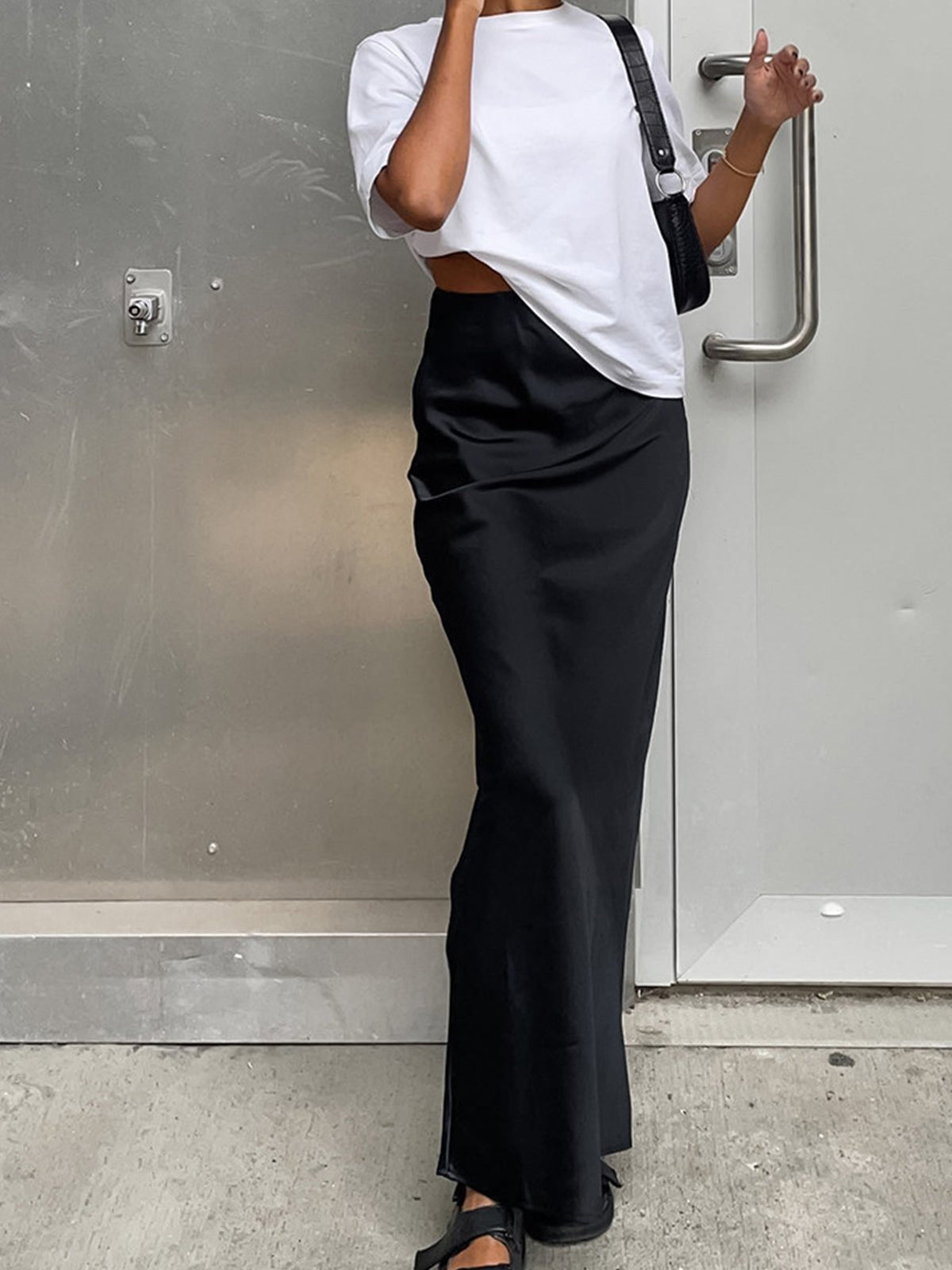 Satin Maxi Skirt | Elegant Design, Regular Fit for Women 0