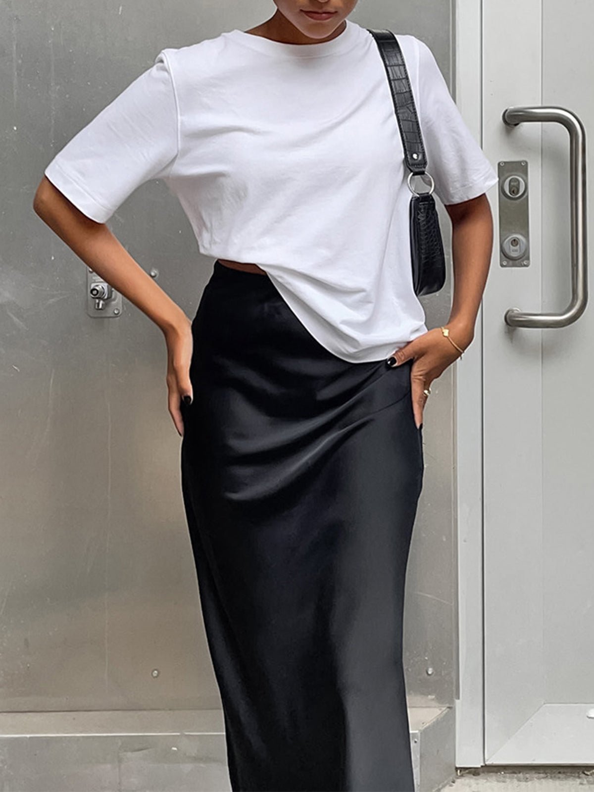 Satin Maxi Skirt | Elegant Design, Regular Fit for Women 1