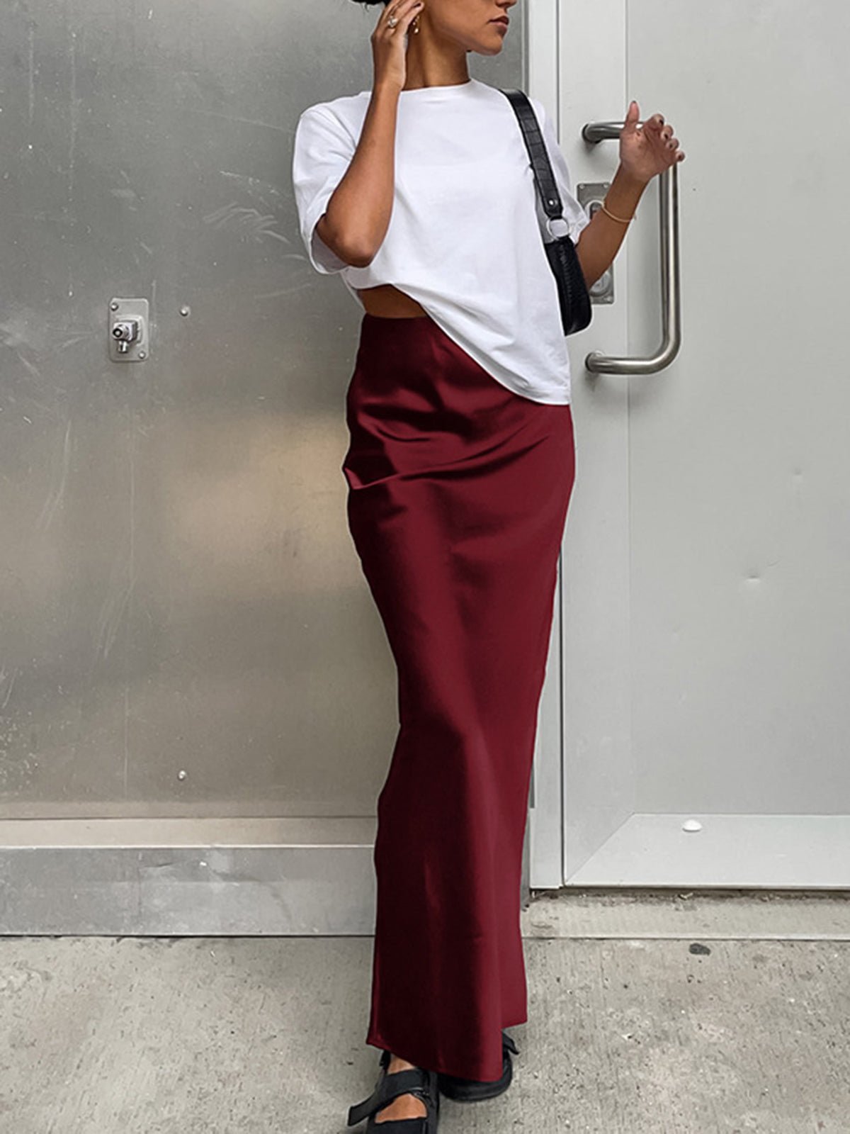 Satin Maxi Skirt | Elegant Design, Regular Fit for Women 4