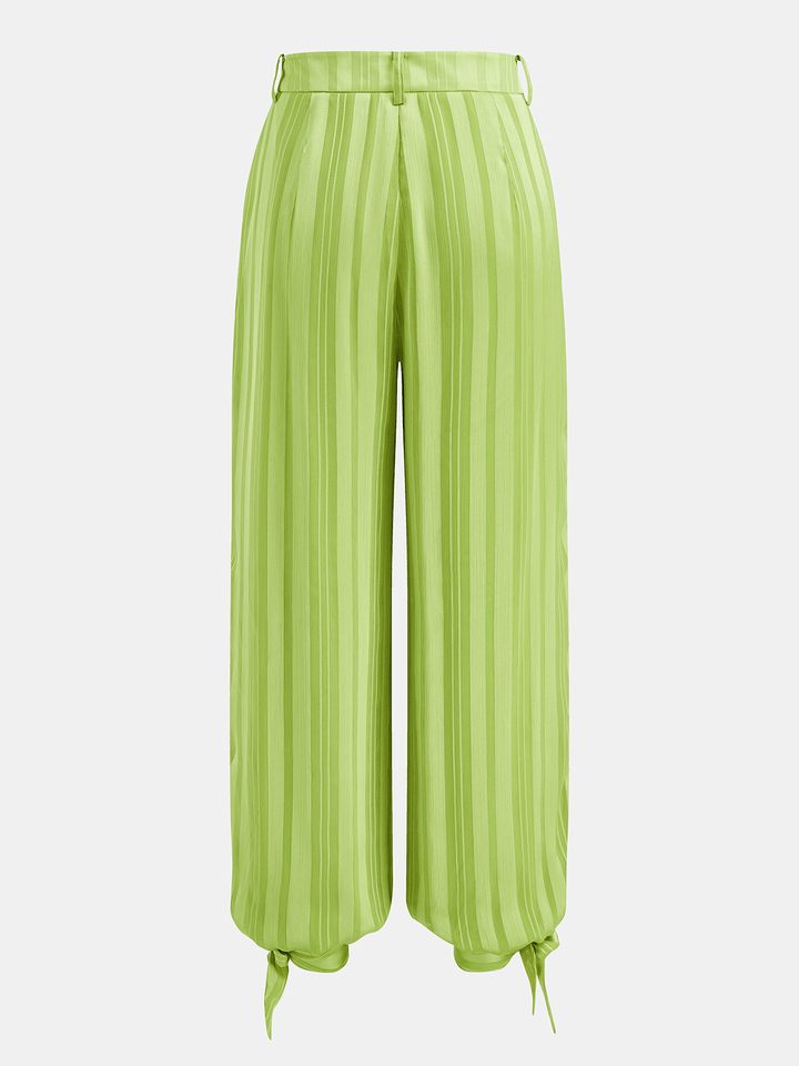 Satin Striped Women's Set | Comfortable Loungewear with Halter Top and Jogger Pants 5
