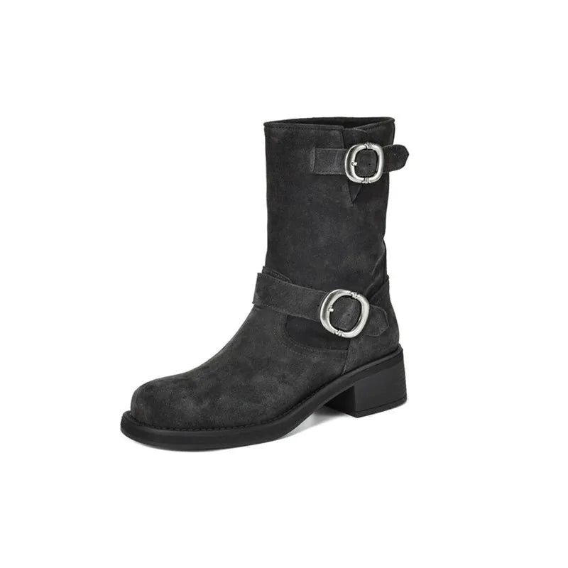 Blackthorn | Suede Buckle Boots