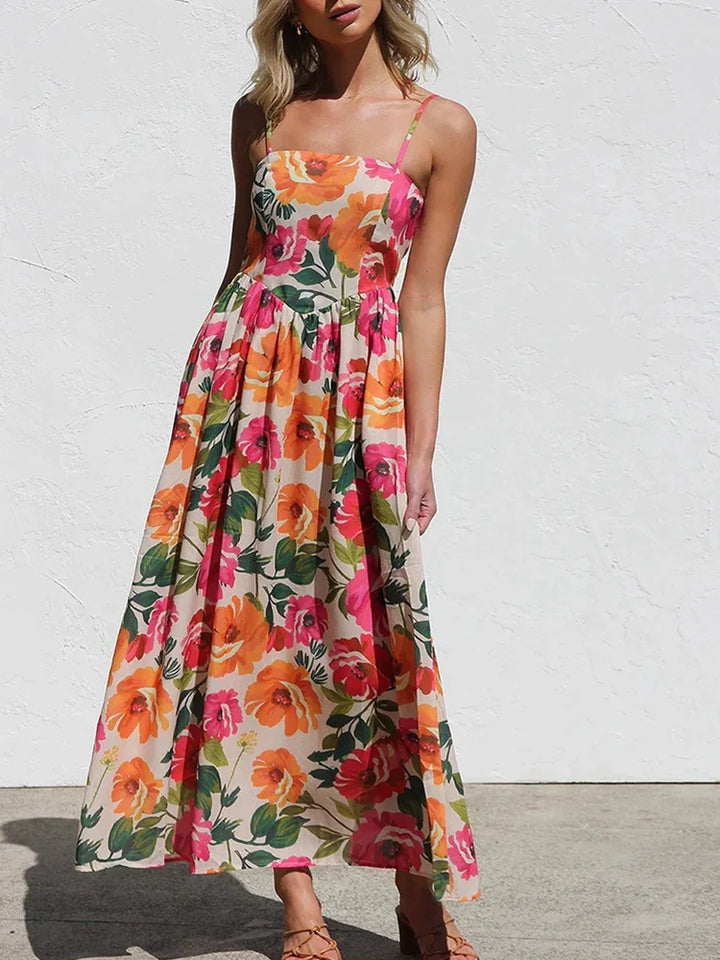 Isadora | Floral Backless Slip Maxi Dress