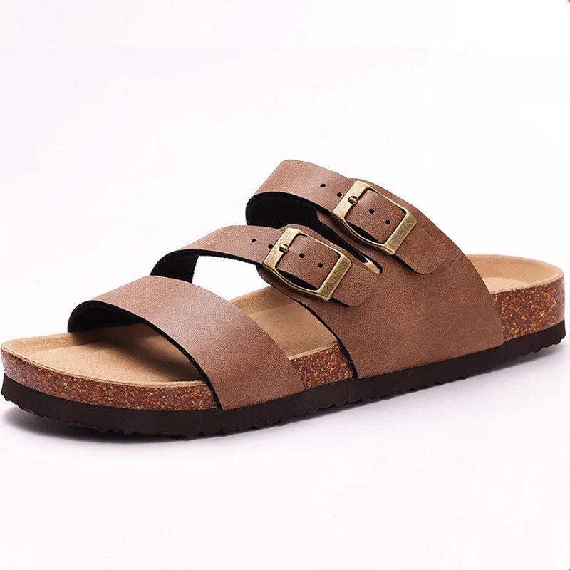 Hex | Nappa Leather Orthopedic Double Buckle Slide