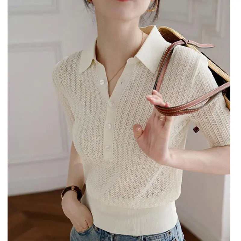 Amy | Ribbed Knit Polo