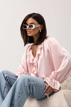 Liora | Satin Ruffle Blouse