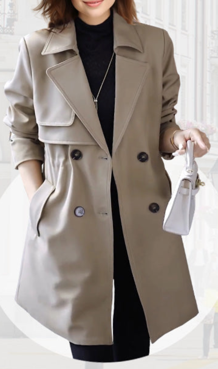 Trench coat | Fall Specials Comfortable Waisted Lapel Trench Coat