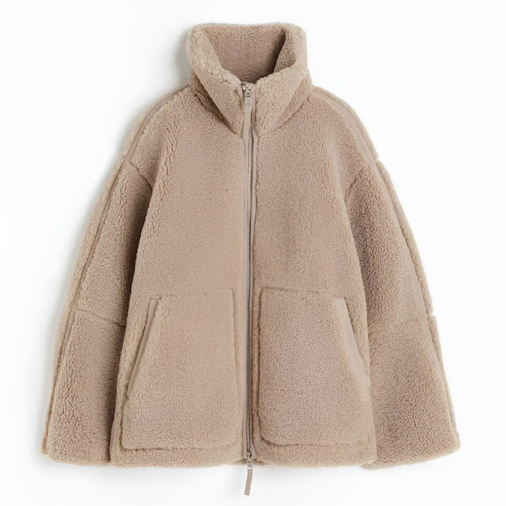 Aven Teddy Coat in a modern silhouette, featuring ultra-soft fabric and stylish design perfect for winter wear. - 8