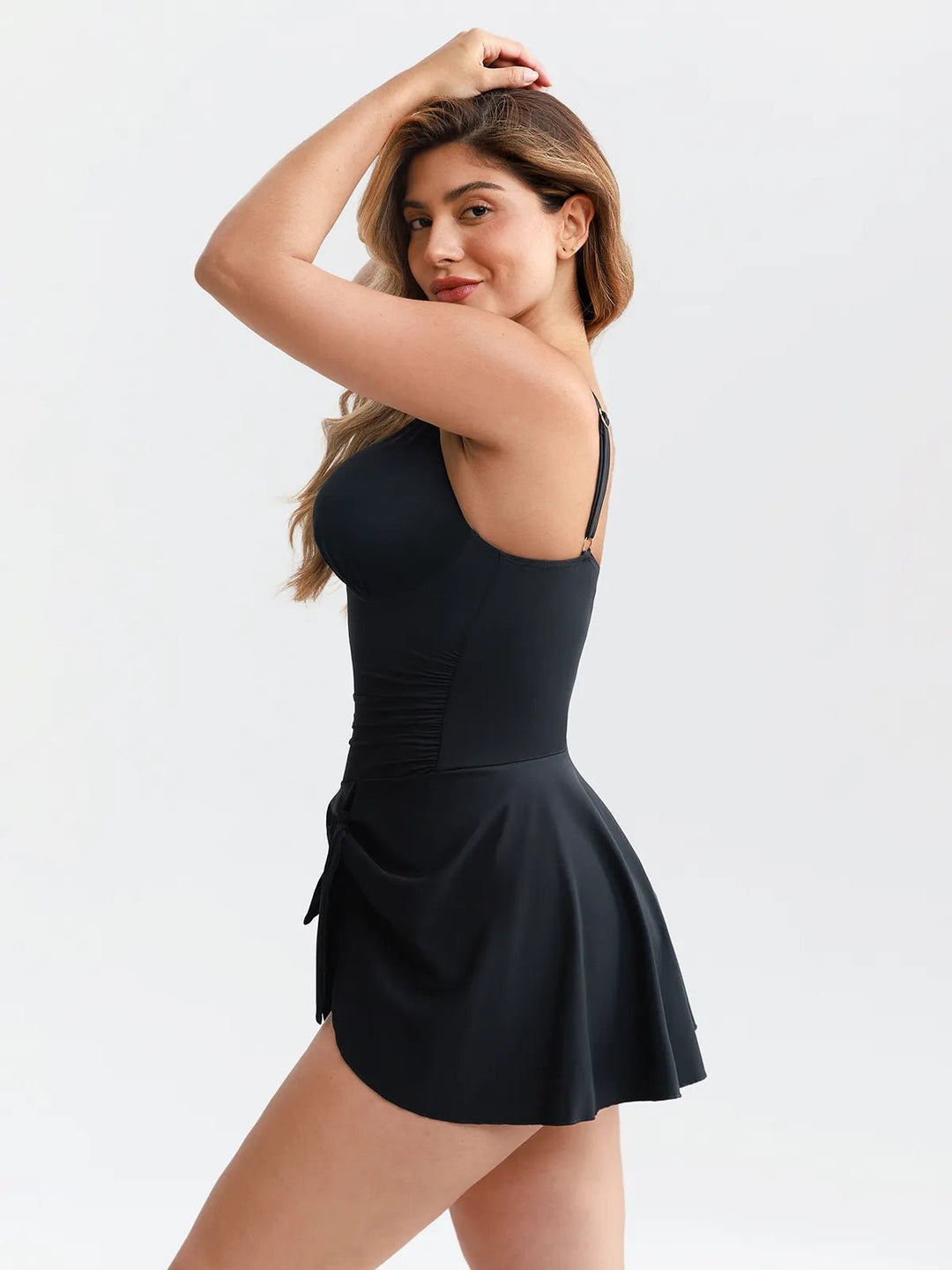 Sculptura One Piece Swimsuit | Ruched Deep V, Skirted Design, High-Stretch Fabric 8
