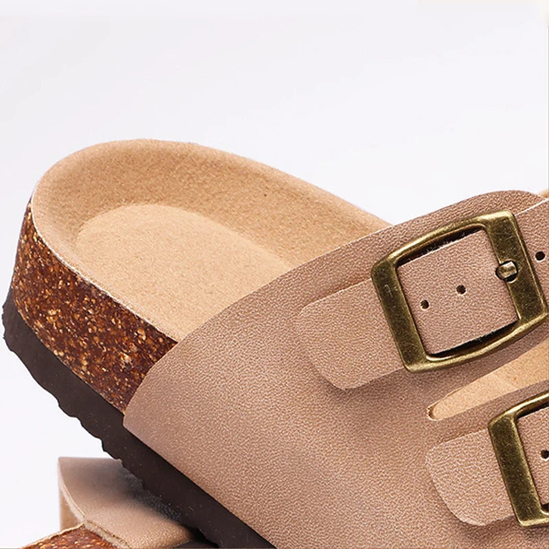 Hex | Nappa Leather Orthopedic Double Buckle Slide