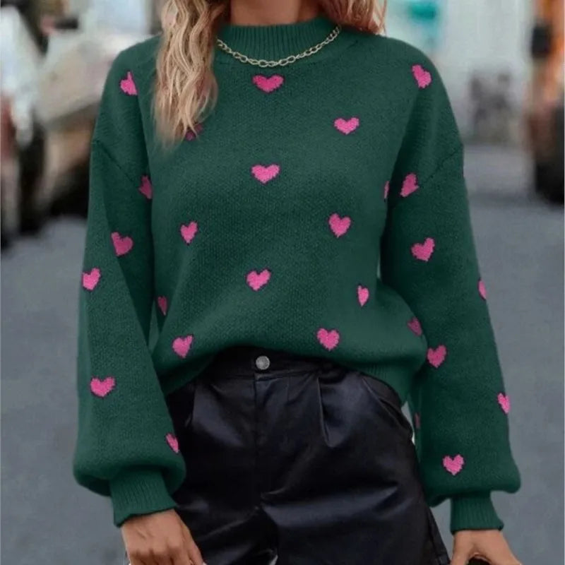 Cozy Yara Knit Sweater featuring a charming heart detail, perfect for stylish warmth in any season. - 1
