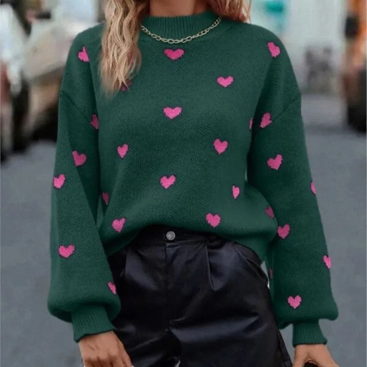 Cozy Yara Knit Sweater featuring a charming heart detail, perfect for stylish warmth in any season. - 1