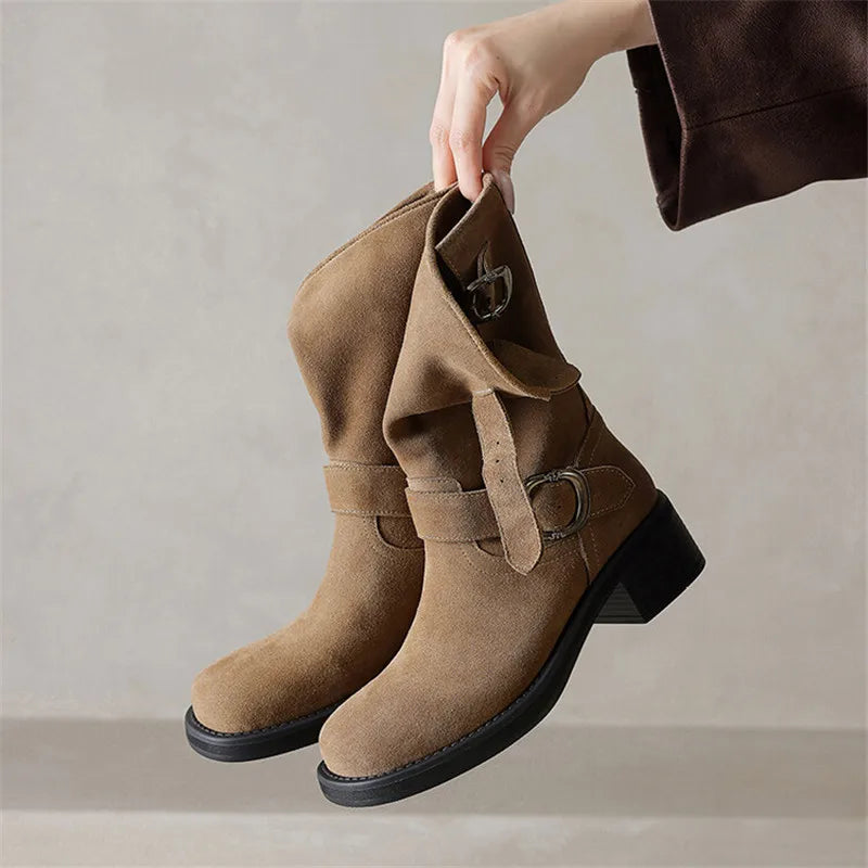 Blackthorn | Suede Buckle Boots