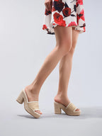 Célie | Natural Woven Heels