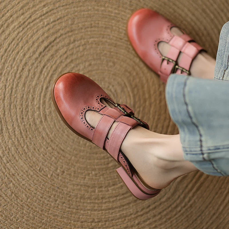 Theodora Mule Heels featuring soft leather material and a comfortable block heel, perfect for stylish and easy wear. - 33