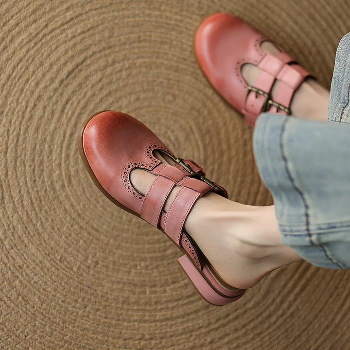 Theodora Mule Heels featuring soft leather material and a comfortable block heel, perfect for stylish and easy wear. - 33