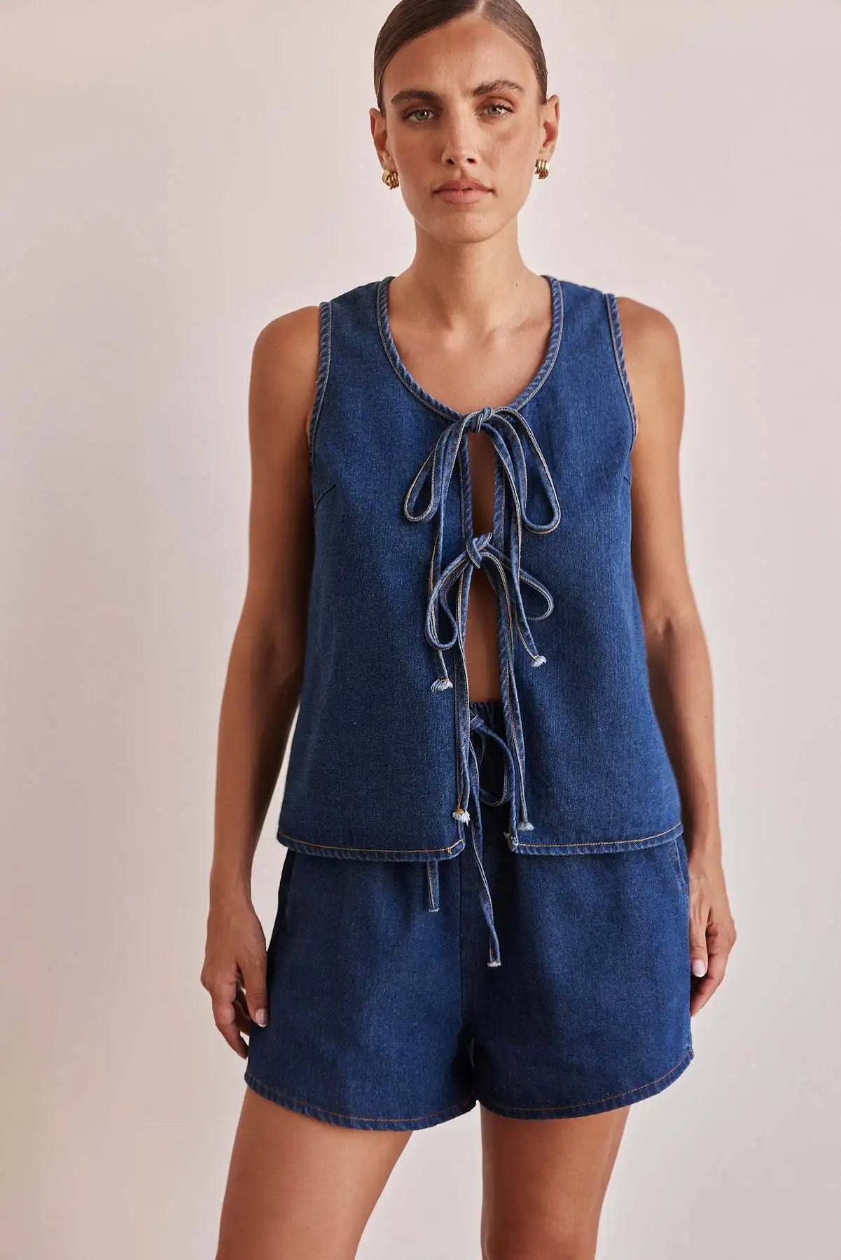 Doretta | Denim Tie Set